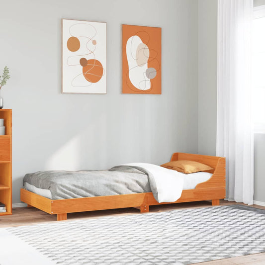 Letto senza Materasso Marrone Cera 90x200 cm Legno di Pino | homemem39