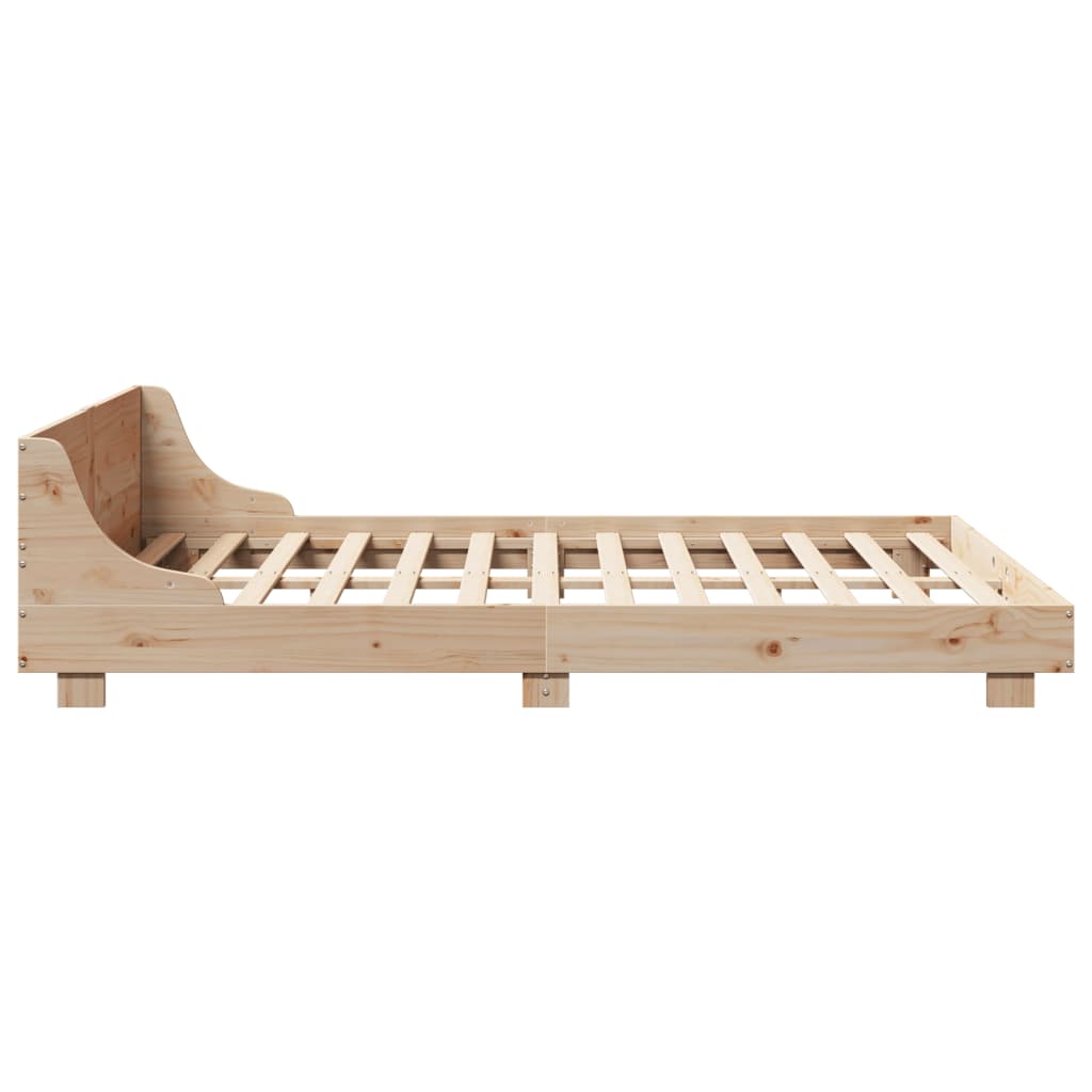 Letto senza Materasso 140x190 cm in Legno Massello di Pino - homemem39