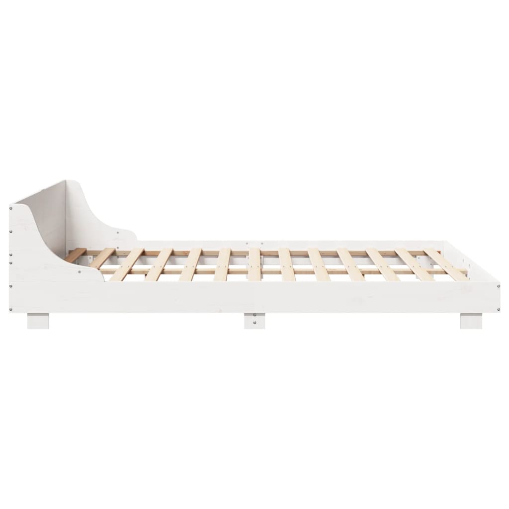 Letto senza Materasso Bianco 120x190 cm Legno Massello di Pino