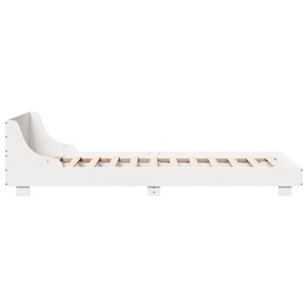 Letto senza Materasso Bianco 90x190 cm in Legno Massello Pino - homemem39
