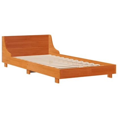 Letto senza Materasso Marrone Cera 75x190 cm in Legno di Pino | homemem39