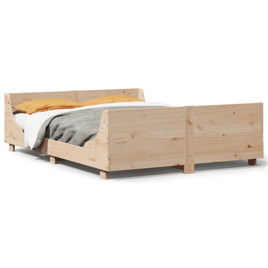 Letto senza Materasso 120x200 cm in Legno Massello di Pino - homemem39