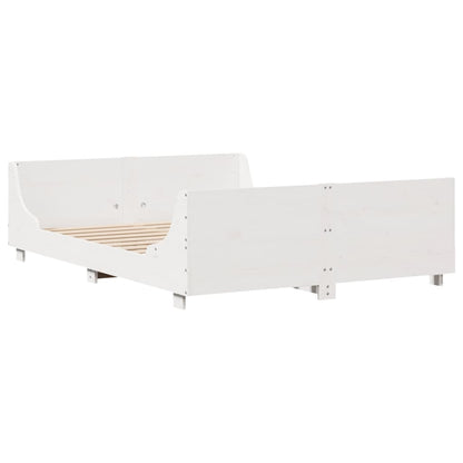 Letto senza Materasso Bianco 120x200 cm Legno Massello di Pino - homemem39