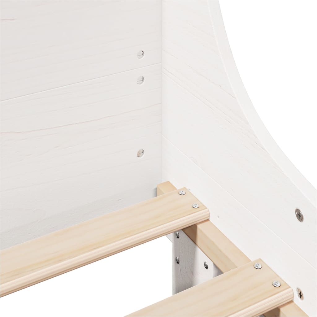 Letto senza Materasso Bianco 120x200 cm Legno Massello di Pino | homemem39