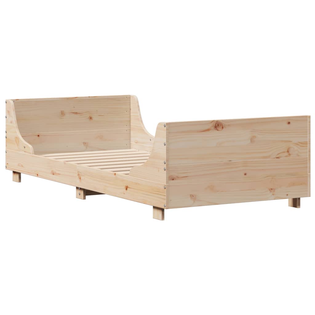 Giroletto senza Materasso 100x200 cm in Legno Massello di Pino - homemem39