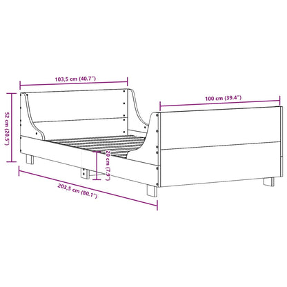 Giroletto senza Materasso 100x200 cm in Legno Massello di Pino | homemem39