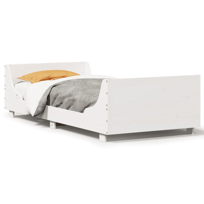 Giroletto senza Materasso Bianco 100x200 cm Legno Massello Pino | homemem39