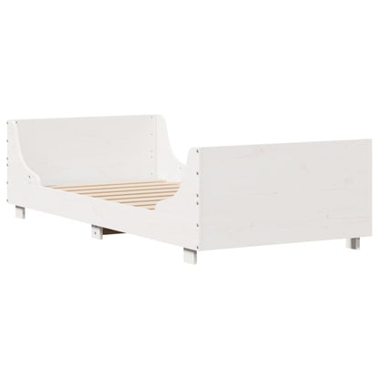 Giroletto senza Materasso Bianco 100x200 cm Legno Massello Pino | homemem39