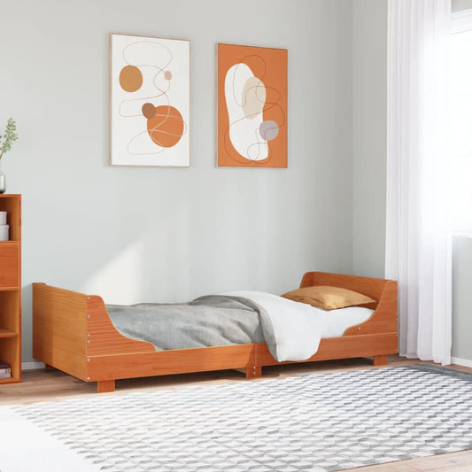 Letto senza Materasso Marrone Cera 100x200 cm in Legno di Pino | homemem39