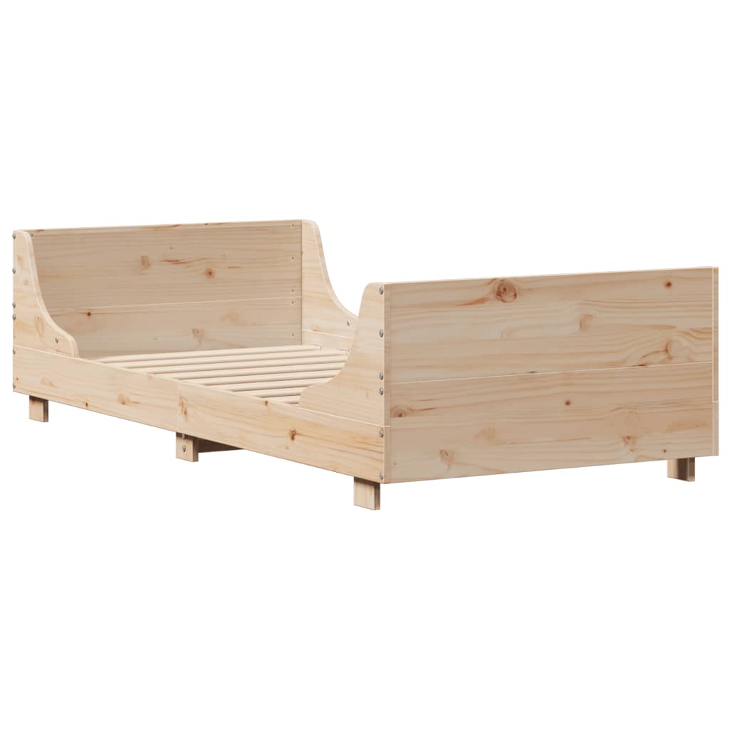 Letto senza Materasso 90x200 cm in Legno Massello di Pino - homemem39