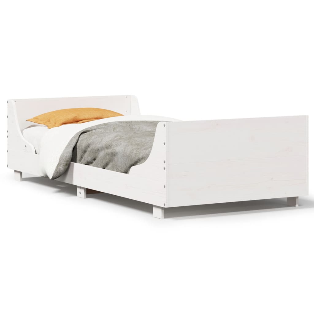 Letto senza Materasso Bianco 90x200 cm Legno Massello di Pino - homemem39