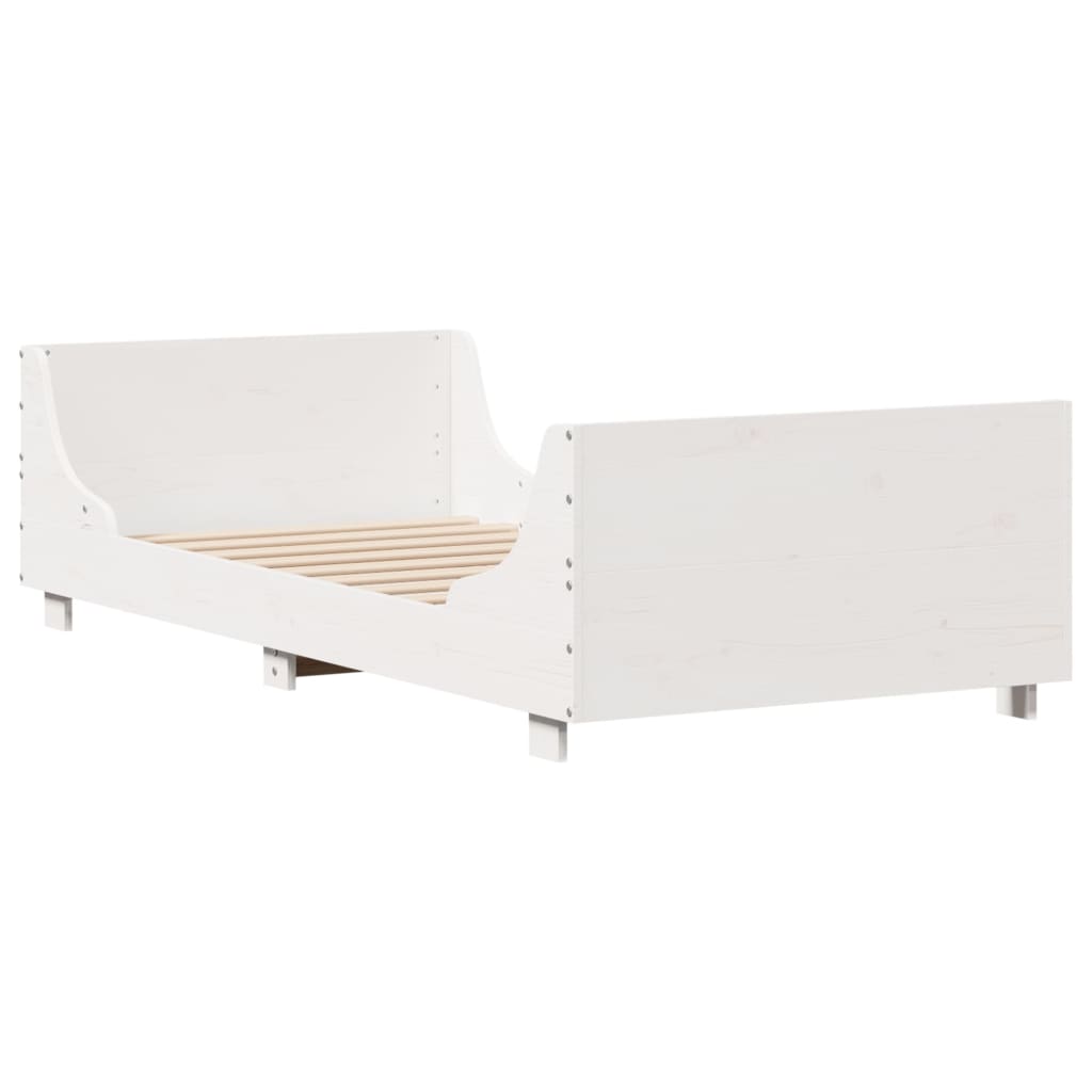 Letto senza Materasso Bianco 90x200 cm Legno Massello di Pino | homemem39