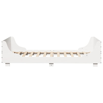 Letto senza Materasso Bianco 90x200 cm Legno Massello di Pino | homemem39