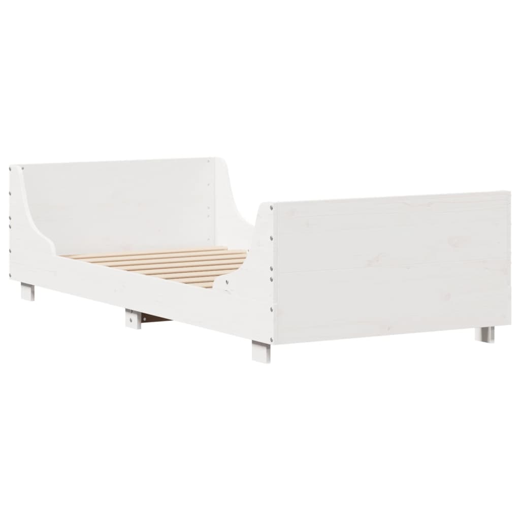 Letto senza Materasso Bianco 90x200 cm Legno Massello di Pino - homemem39