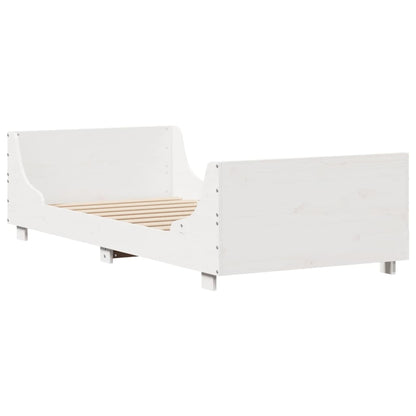 Letto senza Materasso Bianco 90x200 cm Legno Massello di Pino - homemem39