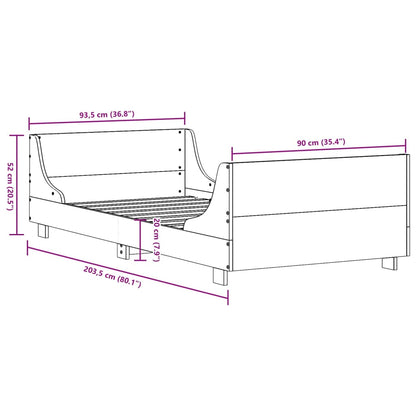 Letto senza Materasso Marrone Cera 90x200 cm Legno di Pino | homemem39
