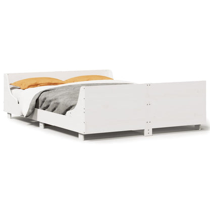 Letto senza Materasso Bianco 120x190 cm Legno Massello di Pino | homemem39