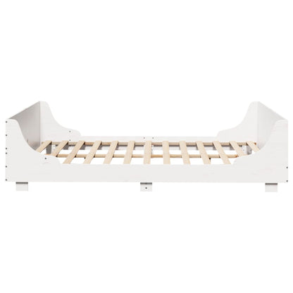 Letto senza Materasso Bianco 120x190 cm Legno Massello di Pino | homemem39