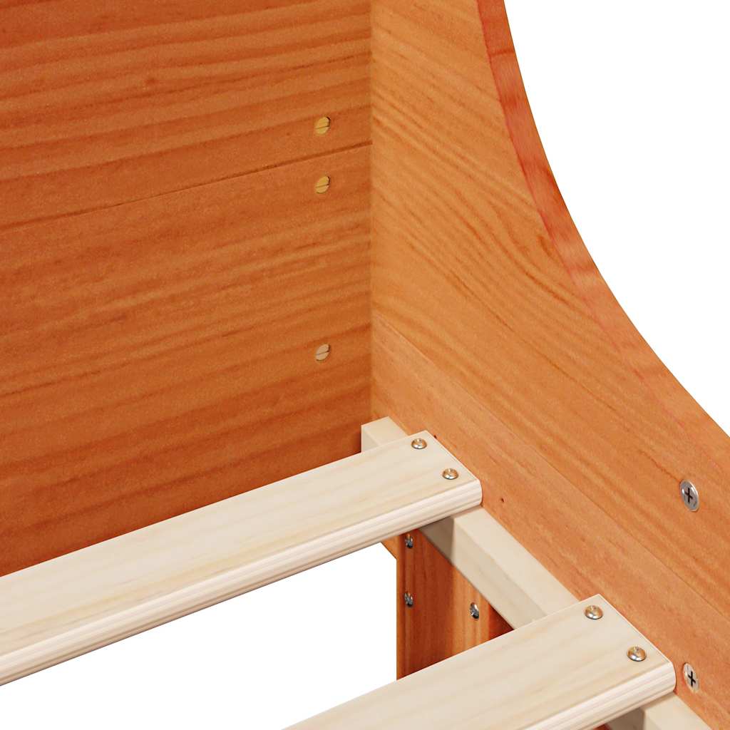 Letto senza Materasso Marrone Cera 120x190 cm in Legno di Pino | homemem39