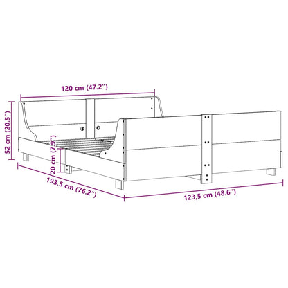 Letto senza Materasso Marrone Cera 120x190 cm in Legno di Pino | homemem39