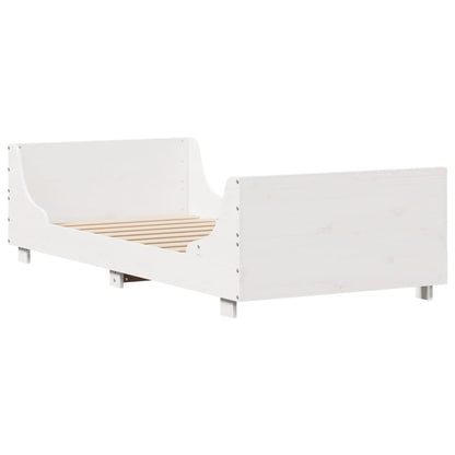 Letto senza Materasso Bianco 90x190 cm in Legno Massello Pino - homemem39