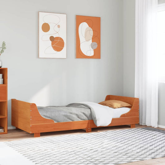 Letto senza Materasso Marrone Cera 90x190 cm in Legno di Pino | homemem39