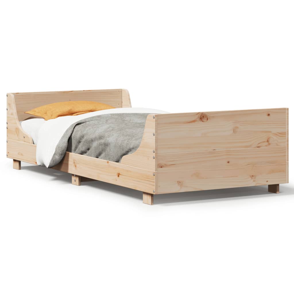 Letto senza Materasso 75x190 cm in Legno Massello Pino - homemem39