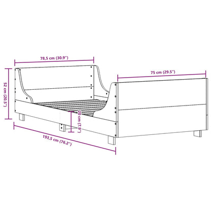 Letto senza Materasso Bianco 75x190 in Legno Massello di Pino | homemem39