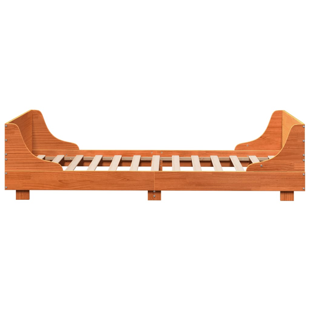 Letto senza Materasso Marrone Cera 75x190 cm in Legno di Pino | homemem39
