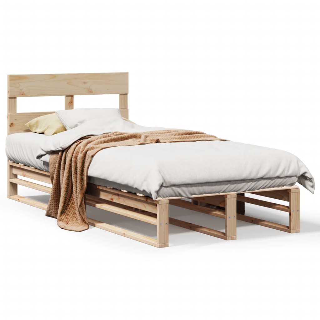 Letto senza Materasso 90x200 cm in Legno Massello di Pino - homemem39