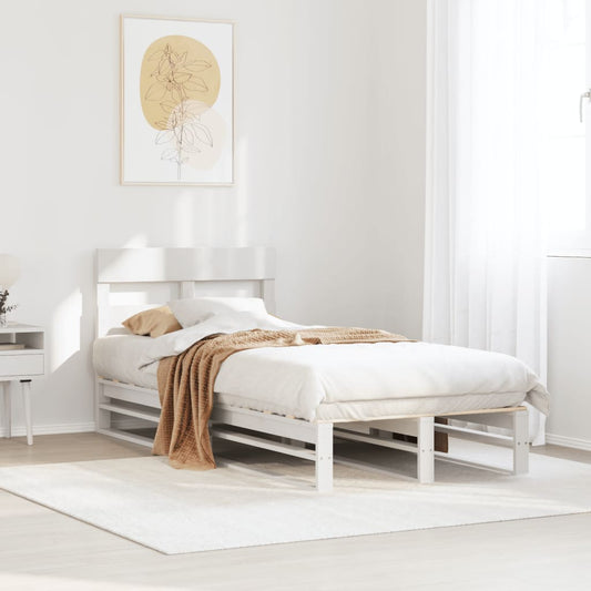 Letto senza Materasso Bianco 90x200 cm Legno Massello di Pino | homemem39