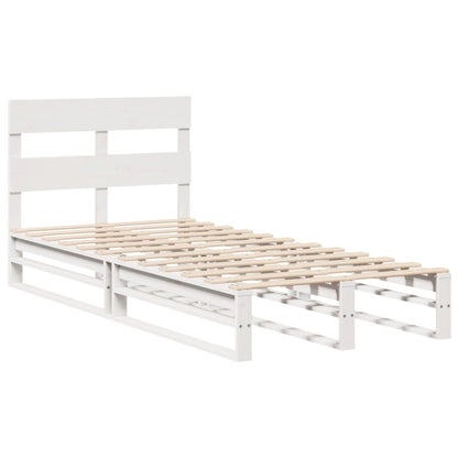 Giroletto senza Materasso Bianco 100x200 cm Legno Massello Pino | homemem39