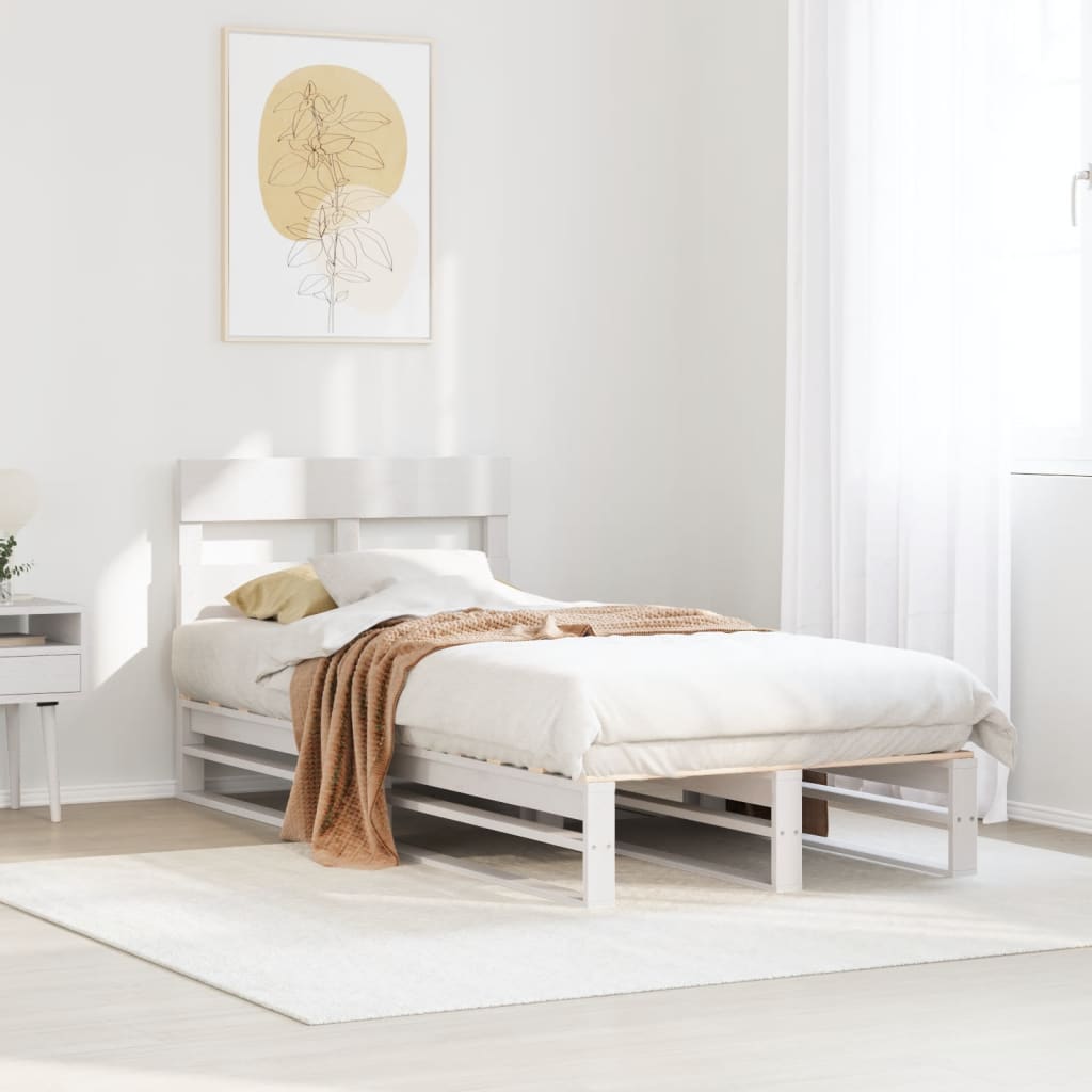 Giroletto senza Materasso Bianco 100x200 cm Legno Massello Pino | homemem39