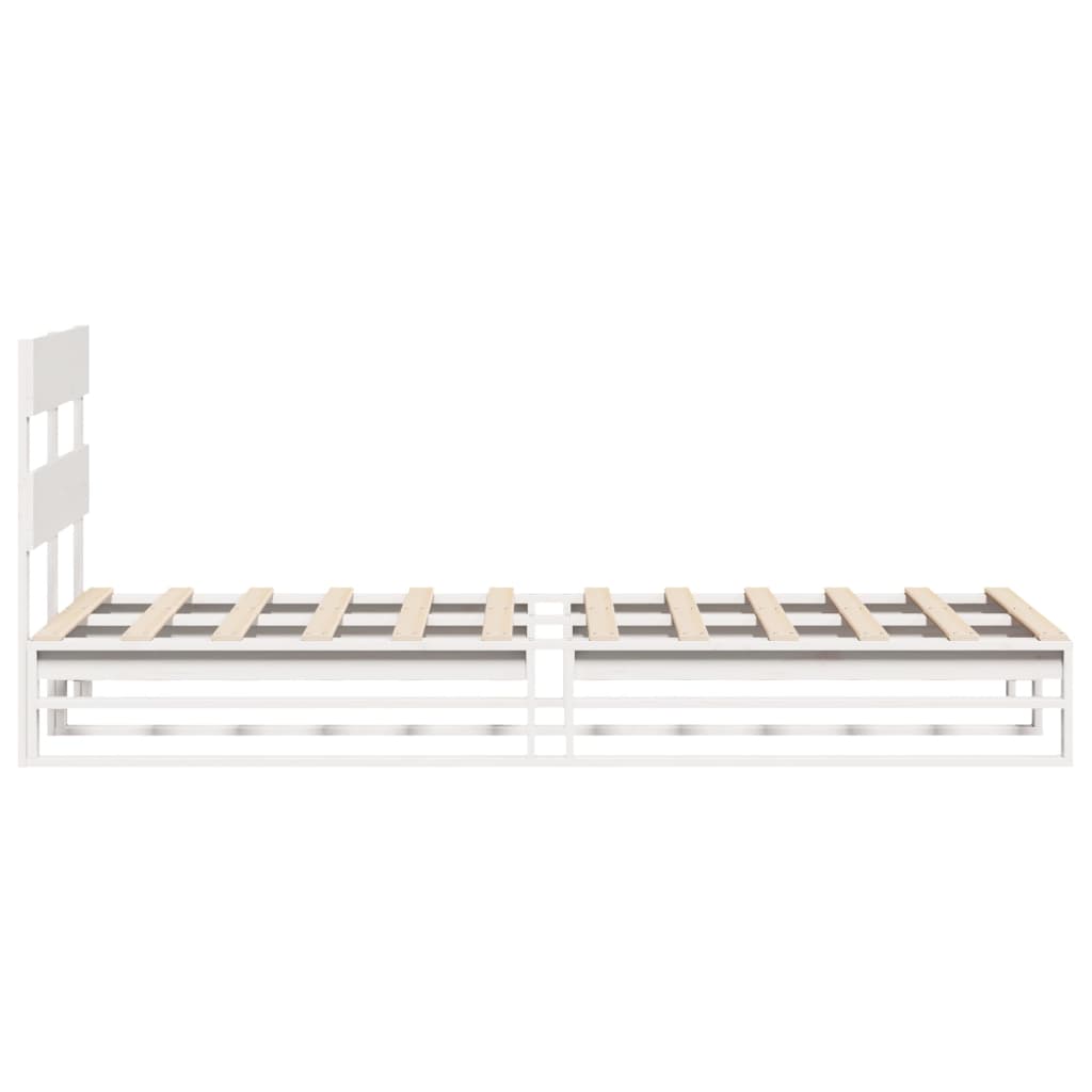 Letto senza Materasso Bianco 75x190 in Legno Massello di Pino | homemem39