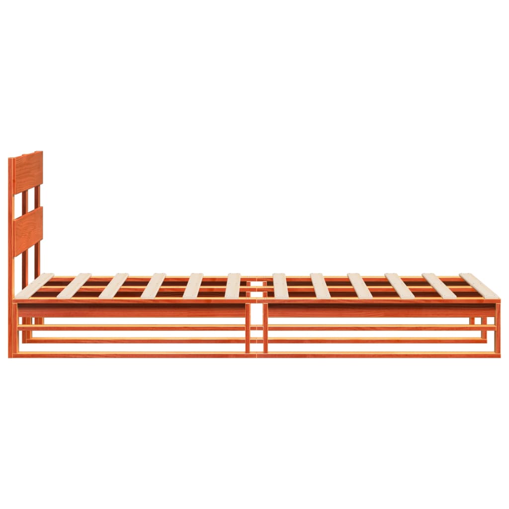 Letto senza Materasso Marrone Cera 75x190 cm in Legno di Pino | homemem39