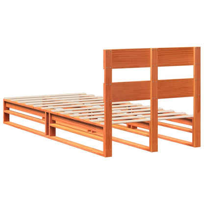 Letto senza Materasso Marrone Cera 75x190 cm in Legno di Pino | homemem39