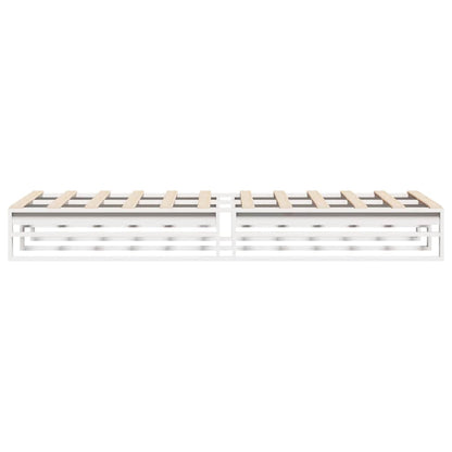 Letto senza Materasso Bianco 90x200 cm Legno Massello di Pino | homemem39