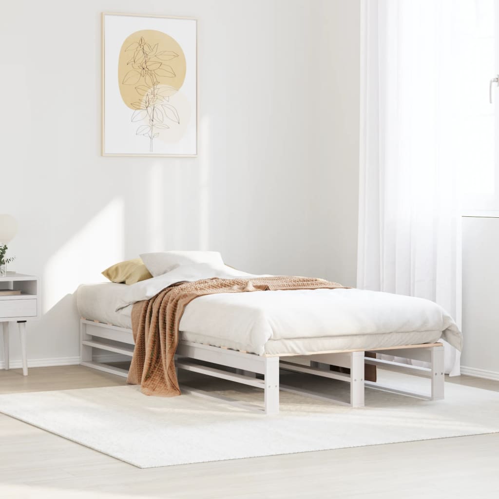 Letto senza Materasso Bianco 90x200 cm Legno Massello di Pino - homemem39