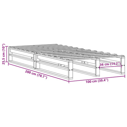 Giroletto senza Materasso Bianco 100x200 cm Legno Massello Pino | homemem39