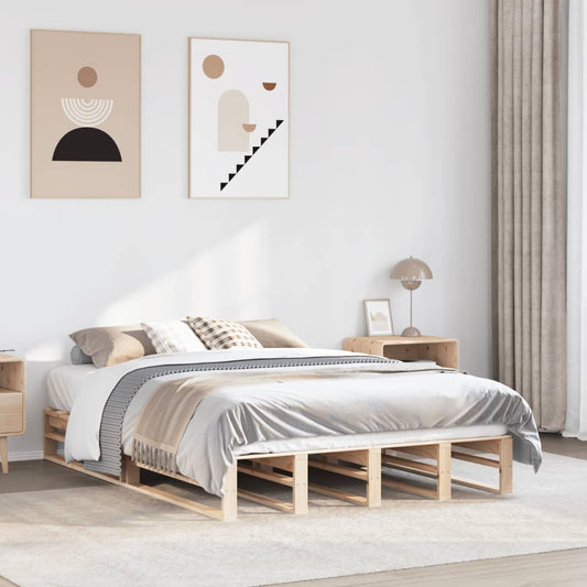 Letto senza Materasso 120x200 cm in Legno Massello di Pino | homemem39