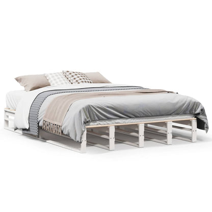 Letto senza Materasso Bianco 120x200 cm Legno Massello di Pino | homemem39