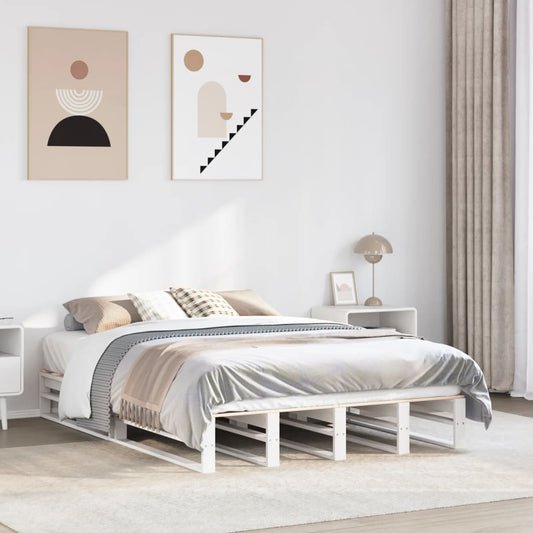 Letto senza Materasso Bianco 120x200 cm Legno Massello di Pino | homemem39
