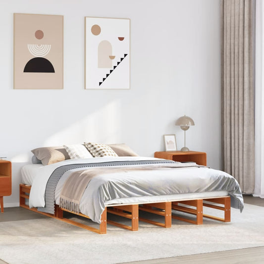 Giroletto senza Materasso Marrone Cera 140x200cm Massello Pino | homemem39