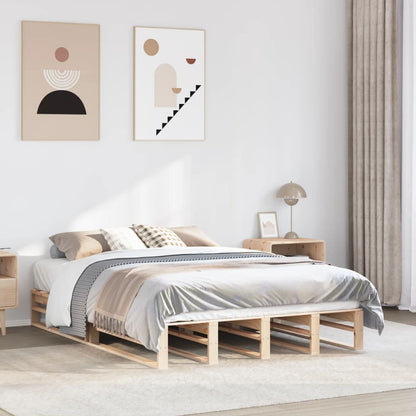 Letto senza Materasso 160x200 cm in Legno Massello di Pino | homemem39