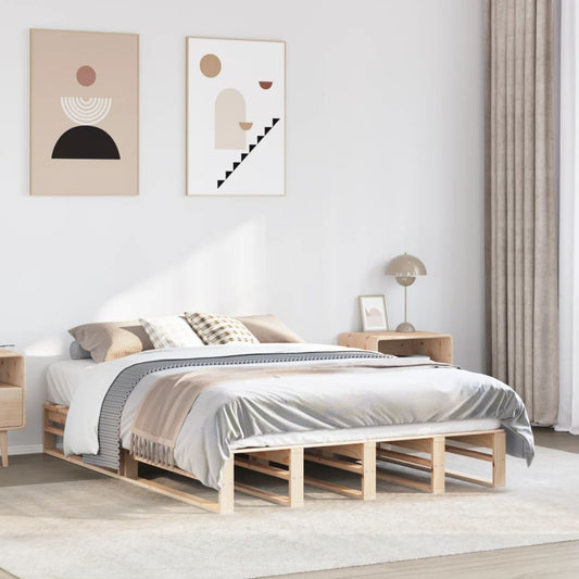 Letto senza Materasso 160x200 cm in Legno Massello di Pino | homemem39