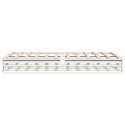 Letto senza Materasso Bianco 160x200 cm Legno Massello di Pino | homemem39