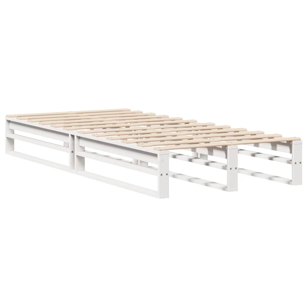 Letto senza Materasso Bianco 75x190 in Legno Massello di Pino | homemem39