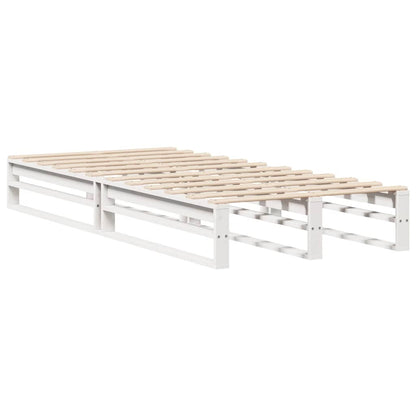 Letto senza Materasso Bianco 75x190 in Legno Massello di Pino | homemem39