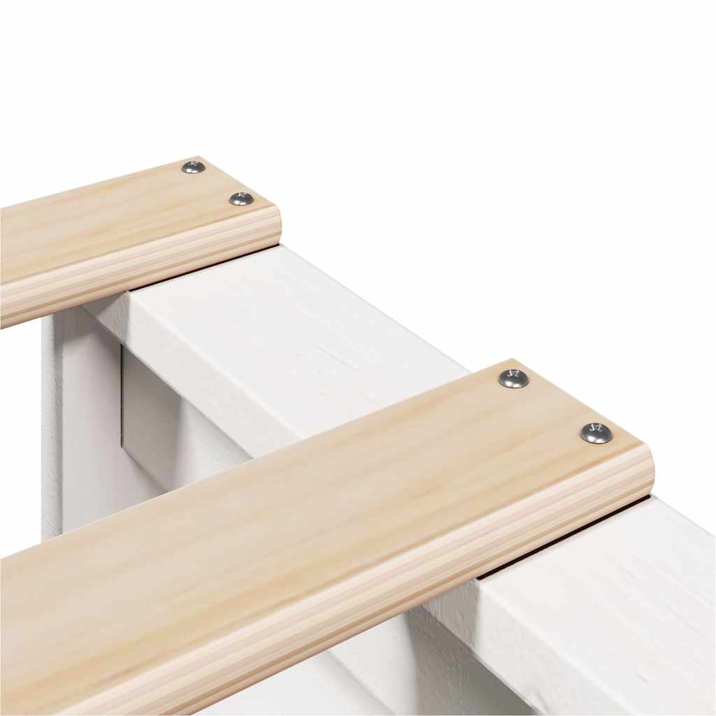 Letto senza Materasso Bianco 75x190 in Legno Massello di Pino | homemem39