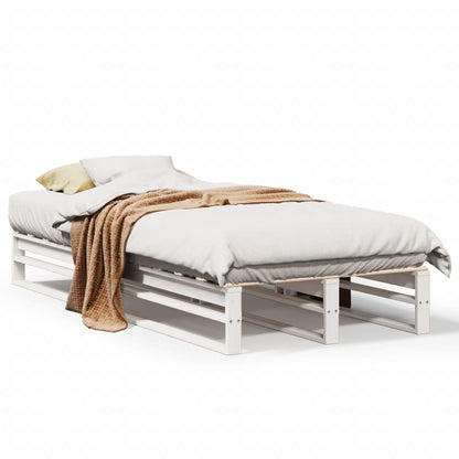 Letto senza Materasso Bianco 90x190 cm in Legno Massello Pino | homemem39